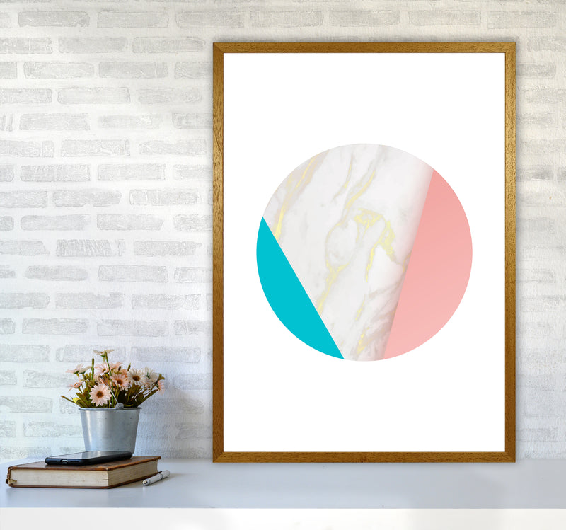 Pink Marble Circle I Abstract Art Print by Seven Trees Design A1 Print Only