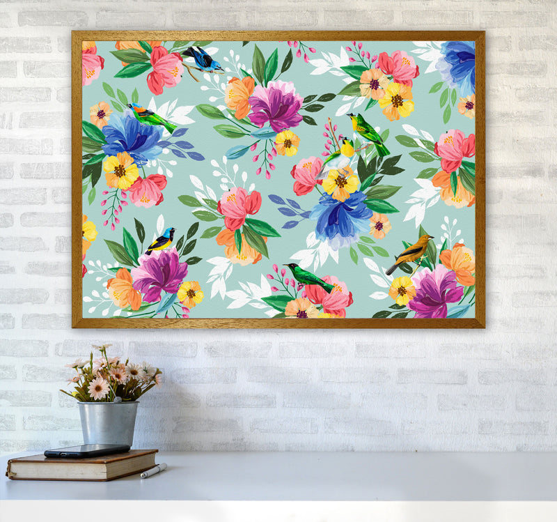 flowers birds Art Print by Seven Trees Design A1 Print Only