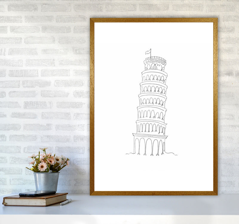 One Line Pissa Tower Art Print by Seven Trees Design A1 Print Only