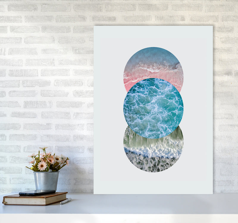Ocean Circles Art Print by Seven Trees Design A1 Black Frame