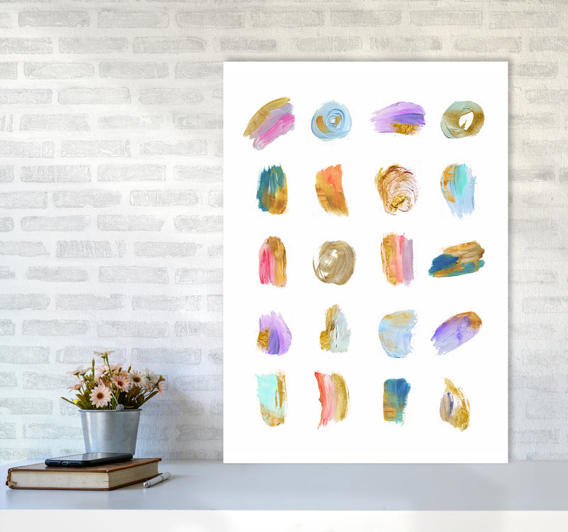 Painting Strokes Abstract Art Print by Seven Trees Design A1 Black Frame