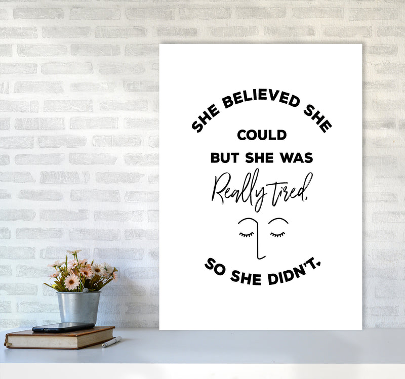 She Belived Quote Art Print by Seven Trees Design A1 Black Frame