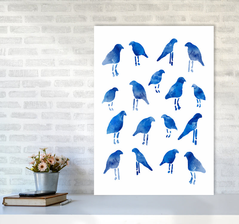 The Blue Birds Art Print by Seven Trees Design A1 Black Frame