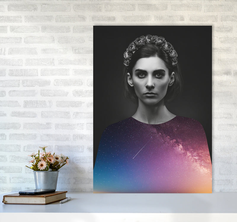 The Girl And The Stars Art Print by Seven Trees Design A1 Black Frame