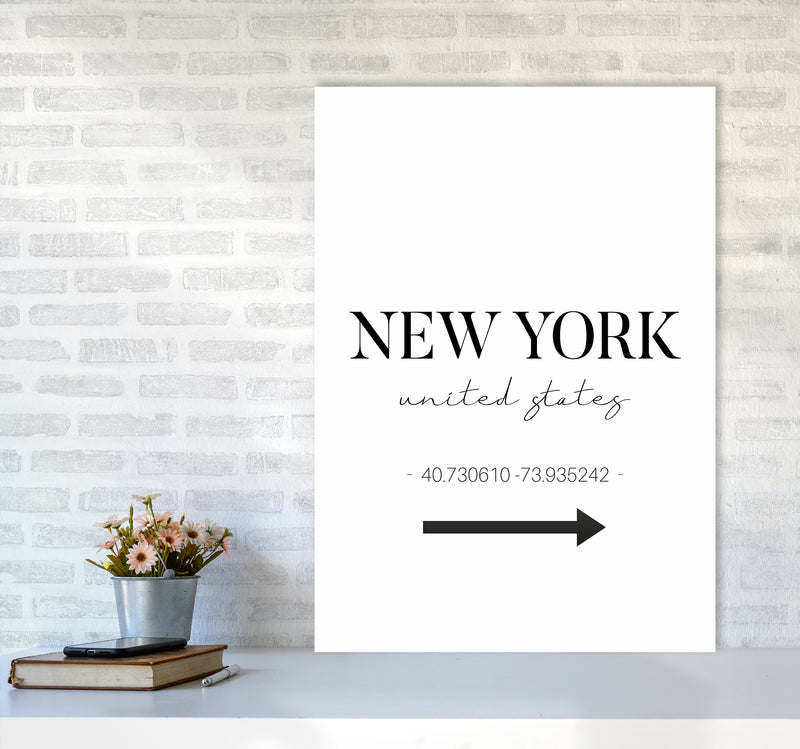 To New York Sign Art Print by Seven Trees Design A1 Black Frame