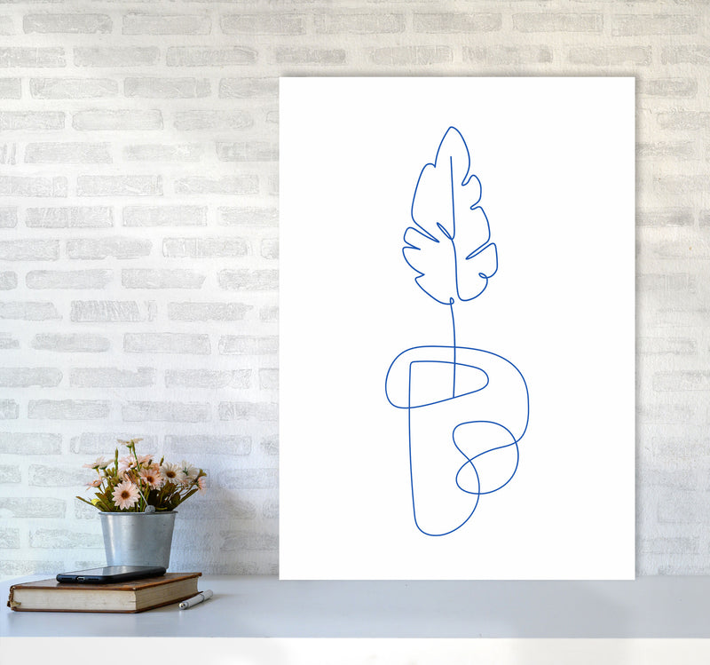 One Line Botanical Art Print by Seven Trees Design A1 Black Frame