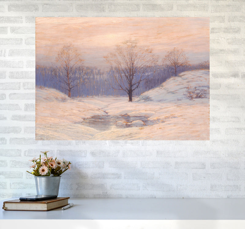 Snowy Sunset Art Print by Seven Trees Design A1 Black Frame