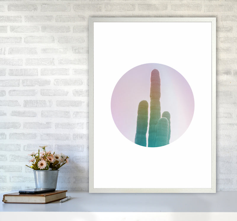 Circular Cacti Art Print by Seven Trees Design A1 Oak Frame