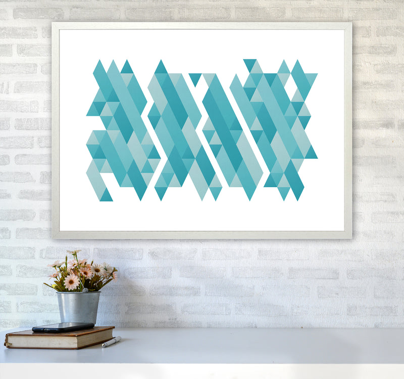 Pieces Of Mountains Abstract Art Print by Seven Trees Design A1 Oak Frame