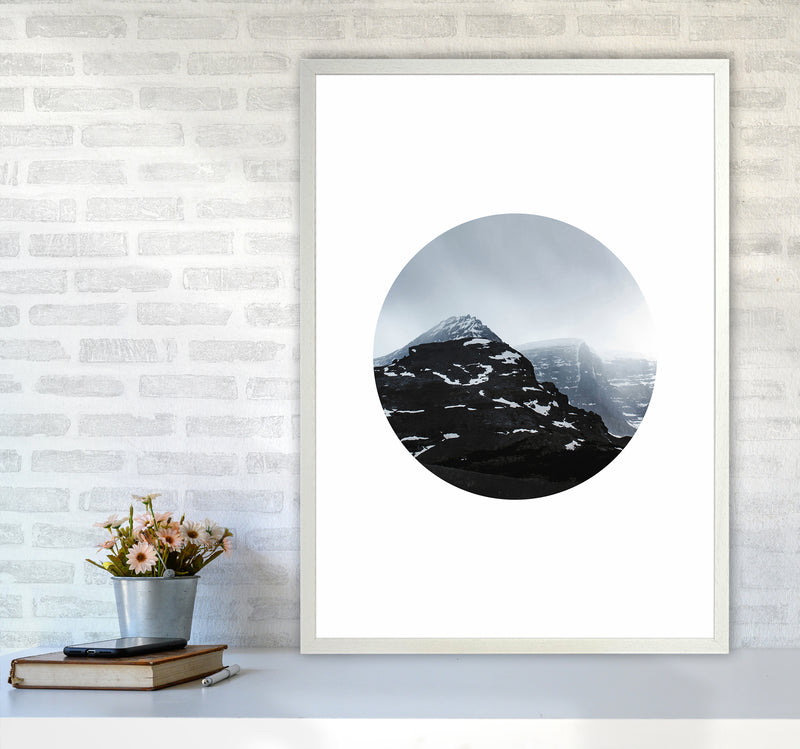 Snow Mountains Photography Art Print by Seven Trees Design A1 Oak Frame