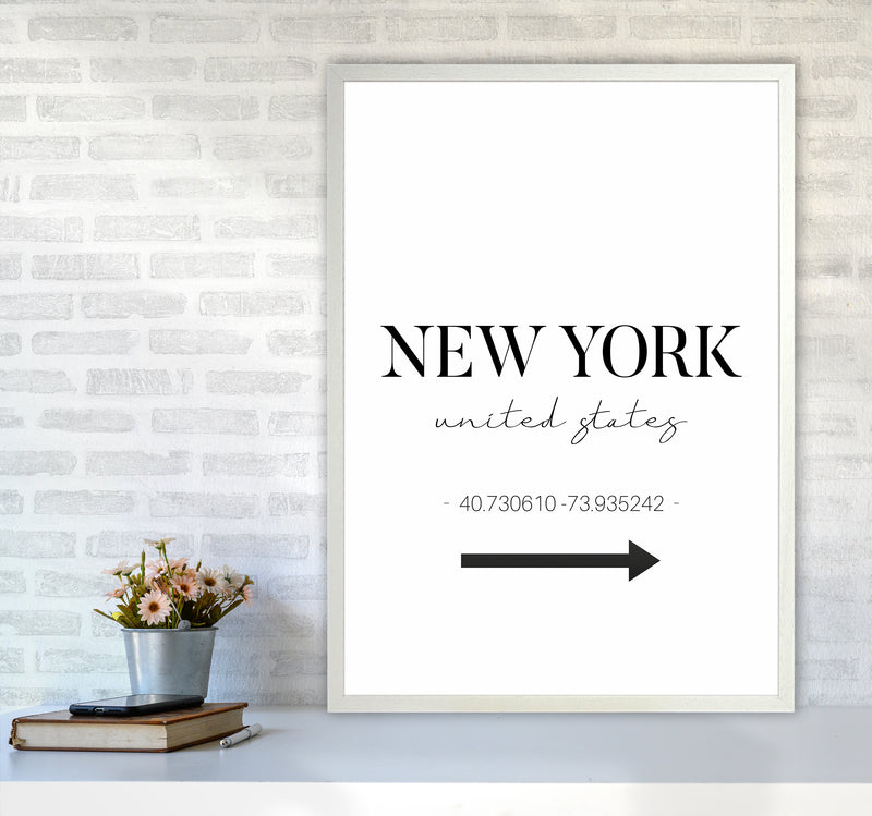 To New York Sign Art Print by Seven Trees Design A1 Oak Frame