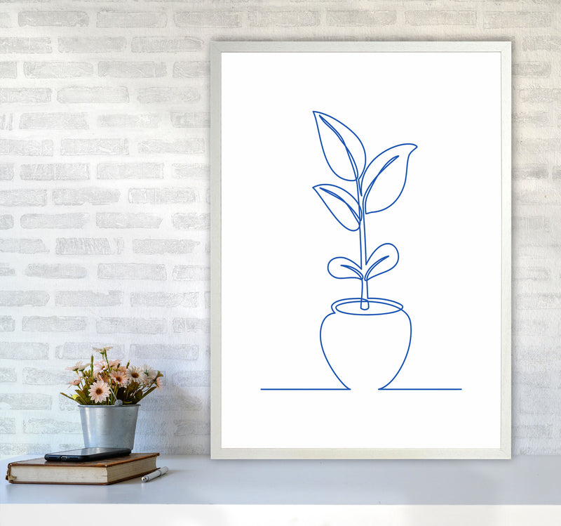 One Line Plant II Art Print by Seven Trees Design A1 Oak Frame