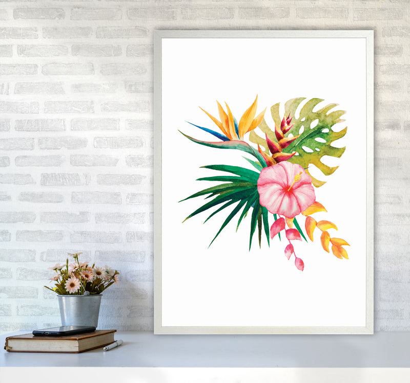 Tropical Flowers Art Print by Seven Trees Design A1 Oak Frame