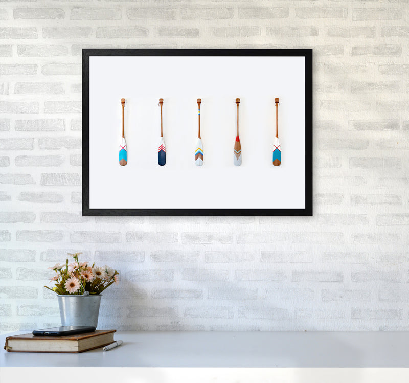 Five Oars Photography Art Print by Seven Trees Design A2 White Frame