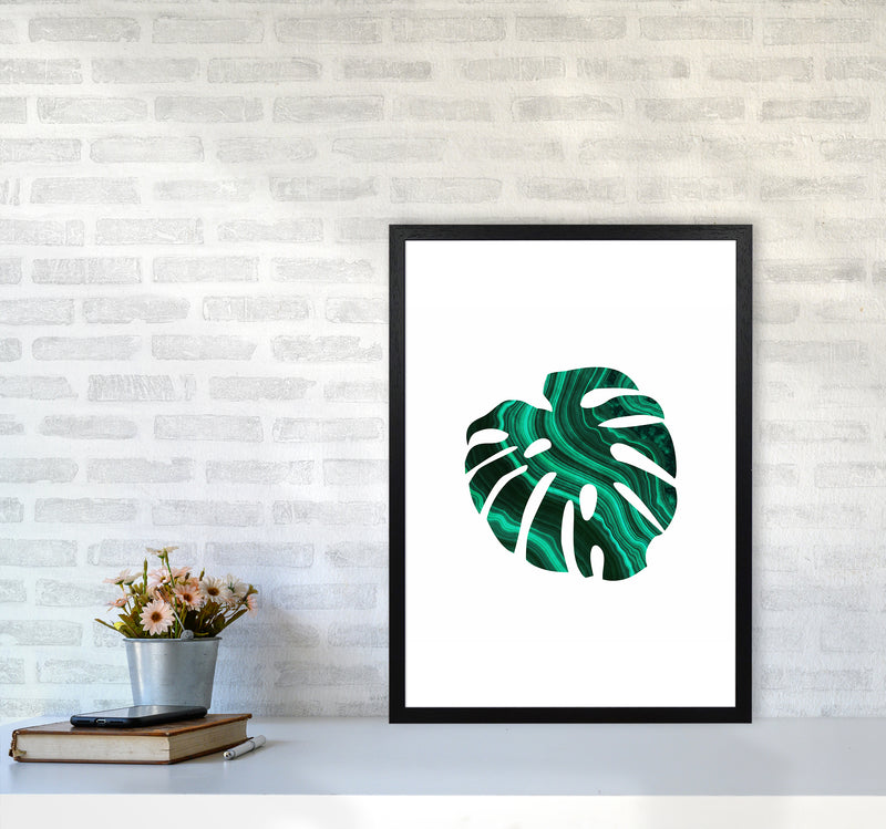 Green Marble Leaf I Art Print by Seven Trees Design A2 White Frame