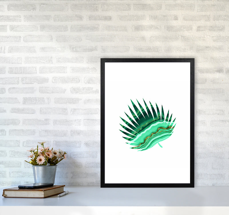 Green Marble Leaf II Art Print by Seven Trees Design A2 White Frame