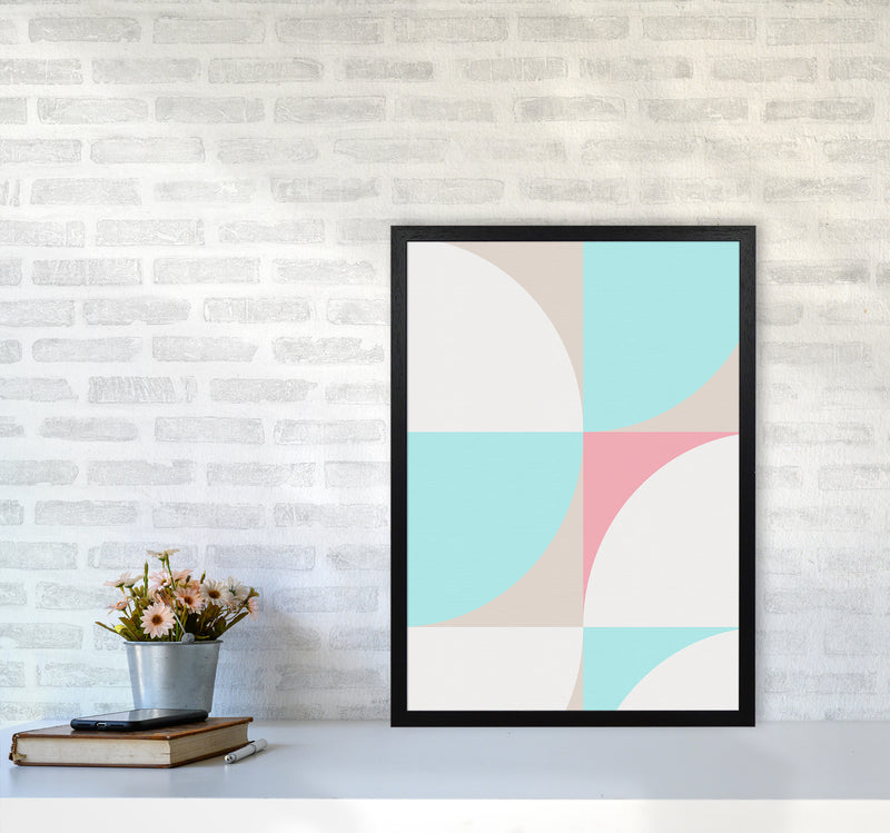 Scandinavian Shapes I Abstract Art Print by Seven Trees Design A2 White Frame