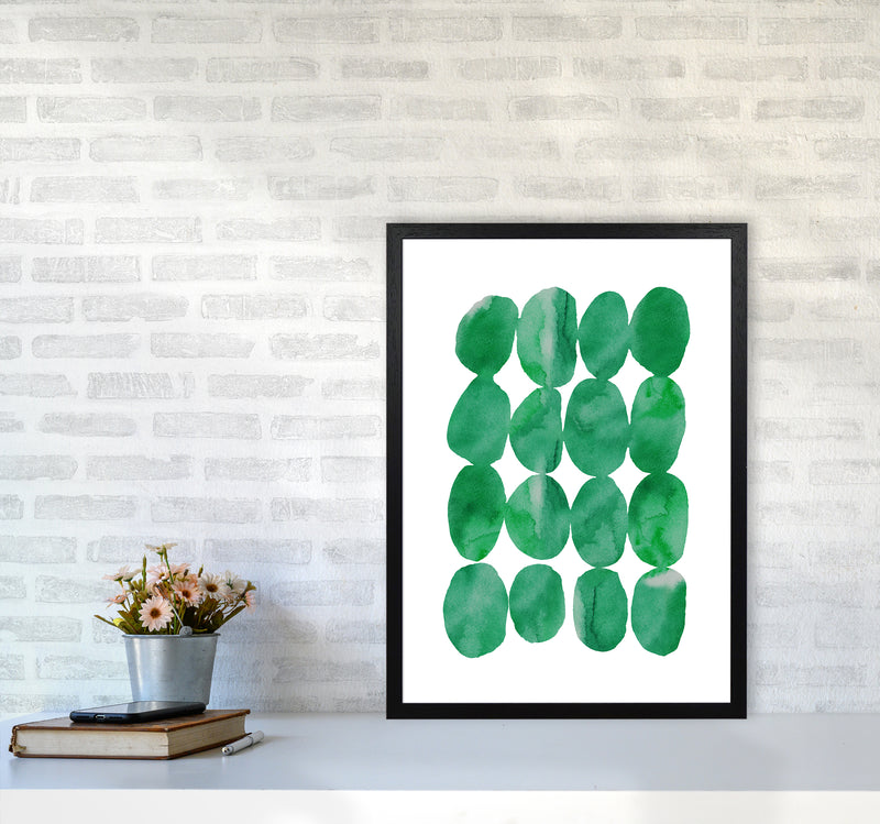 Watercolor Emerald Stones Art Print by Seven Trees Design A2 White Frame