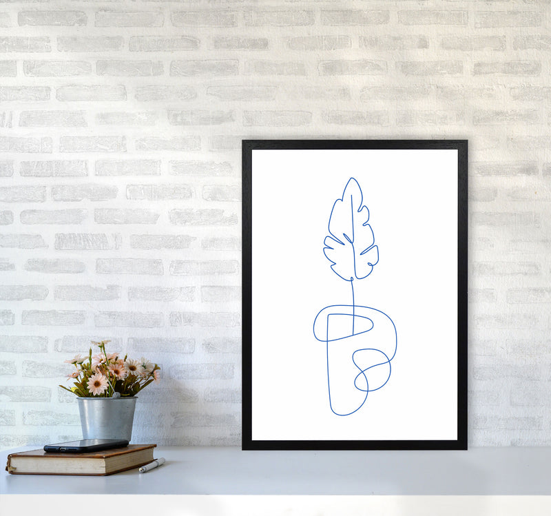One Line Botanical Art Print by Seven Trees Design A2 White Frame