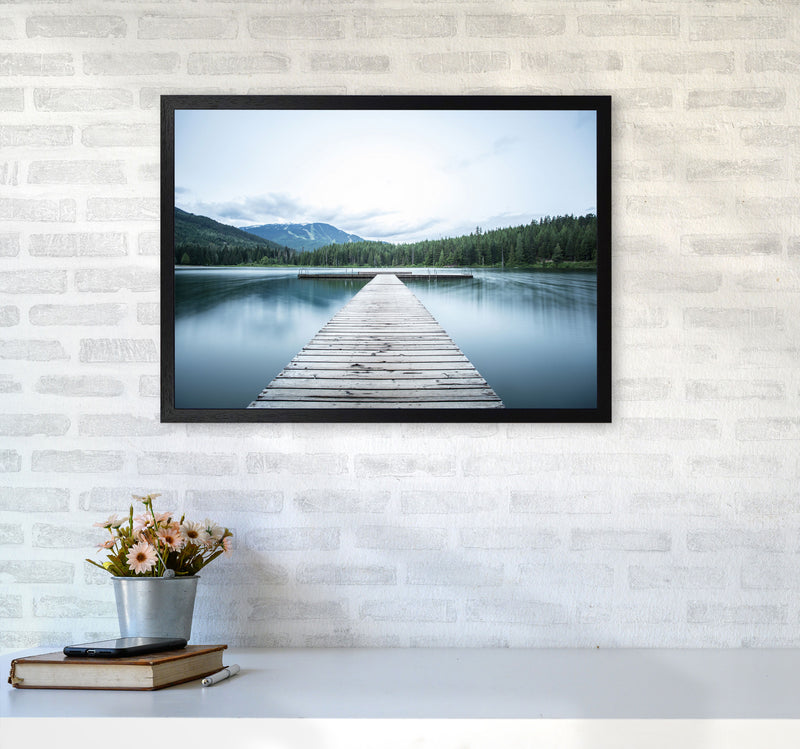 The Lake Art Print by Seven Trees Design A2 White Frame
