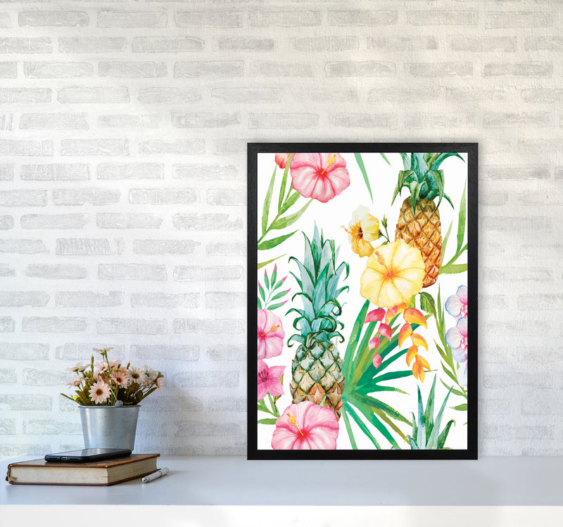 The tropical pineapples Art Print by Seven Trees Design A2 White Frame