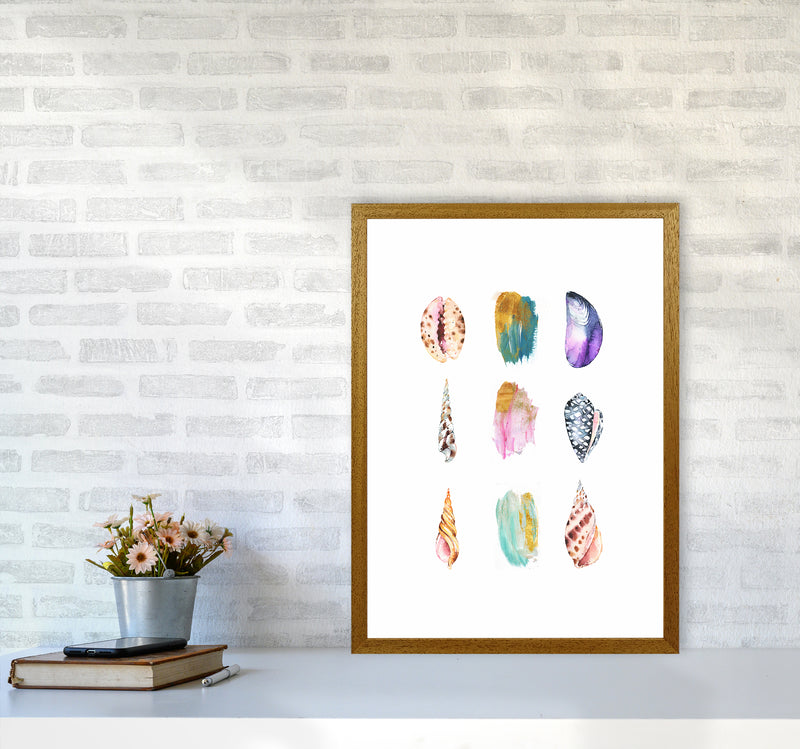 Sea And Brush Strokes I Shell Art Print by Seven Trees Design A2 Print Only
