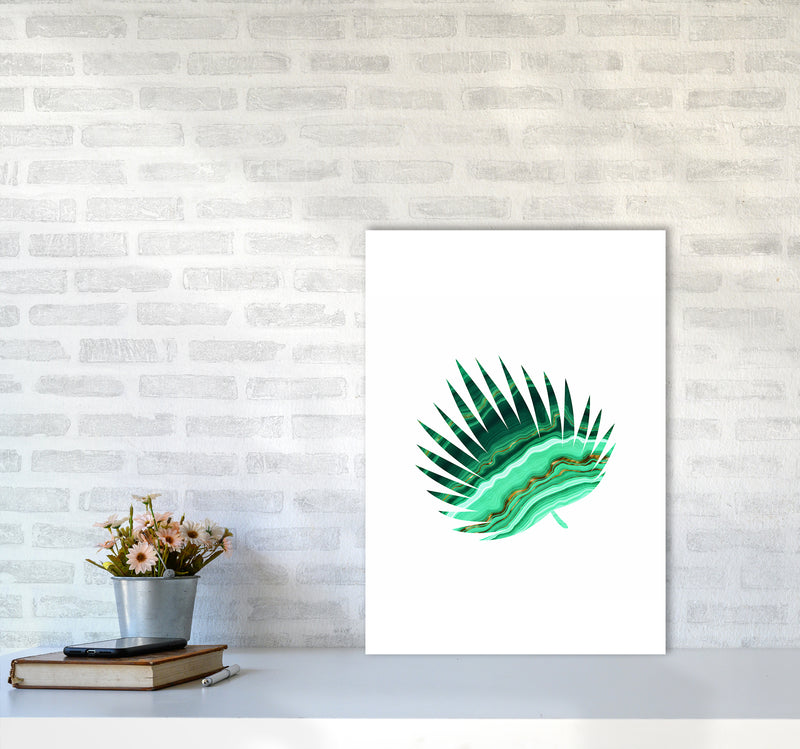 Green Marble Leaf II Art Print by Seven Trees Design A2 Black Frame