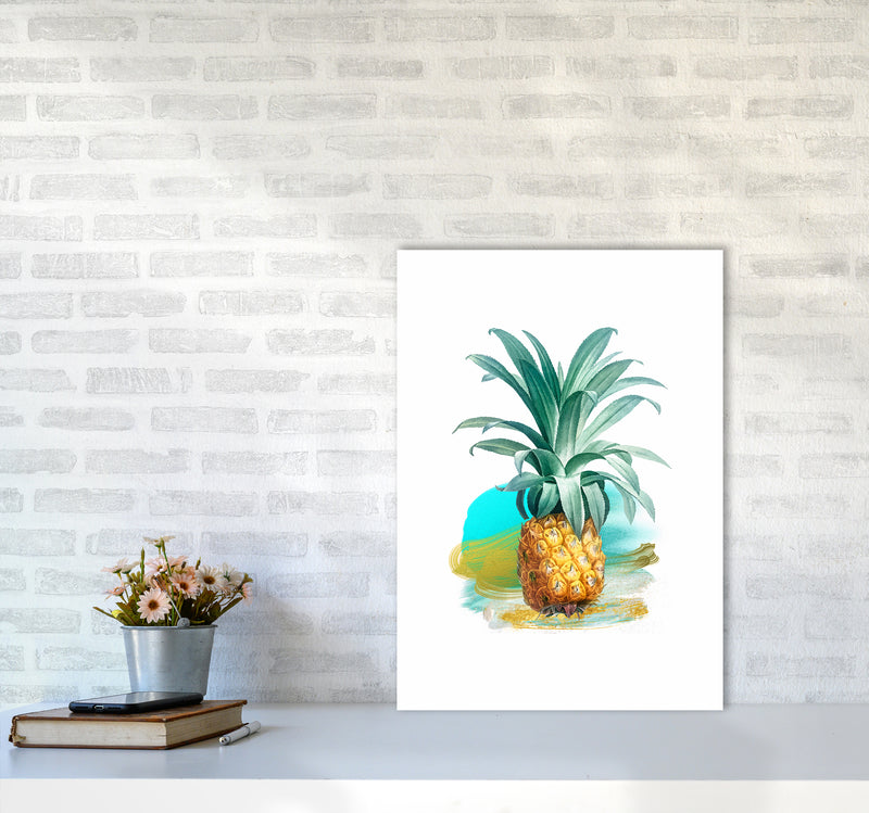 Modern Pineapple Kitchen Art Print by Seven Trees Design A2 Black Frame