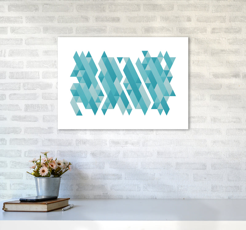 Pieces Of Mountains Abstract Art Print by Seven Trees Design A2 Black Frame