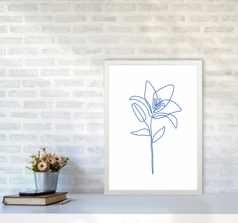 One Line Flower II Art Print by Seven Trees Design A2 Oak Frame