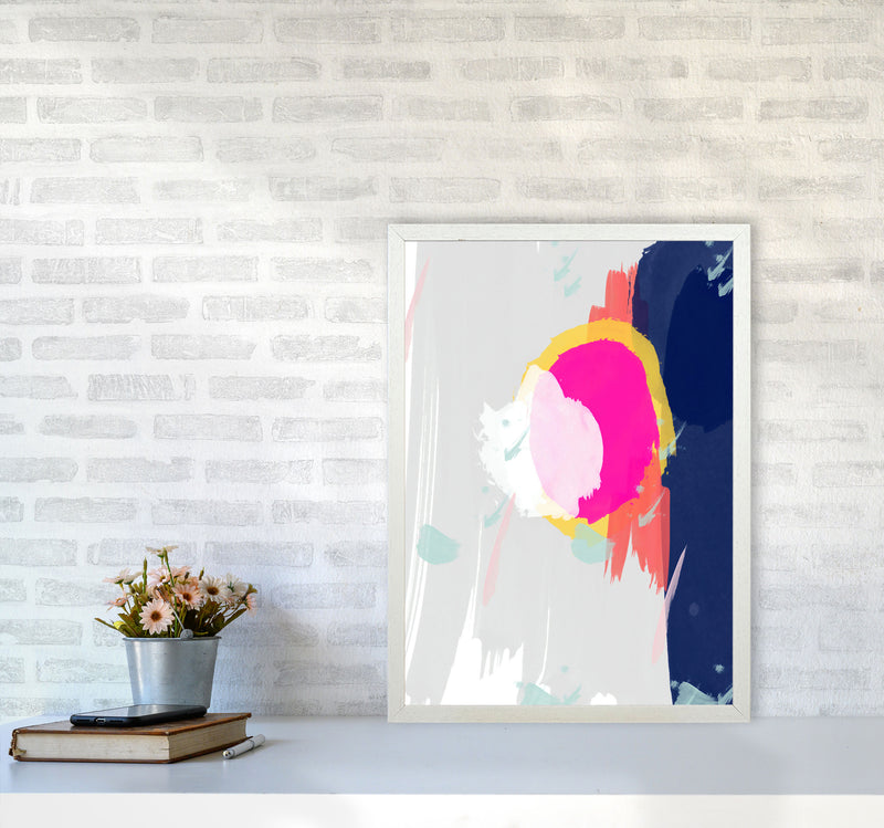 The Happy Paint Strokes Art Print by Seven Trees Design A2 Oak Frame