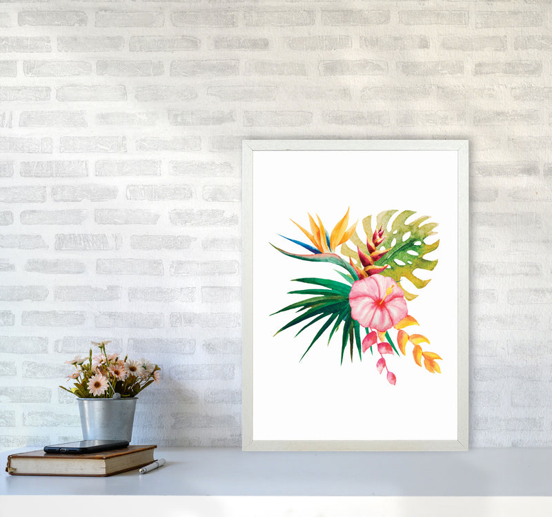 Tropical Flowers Art Print by Seven Trees Design A2 Oak Frame