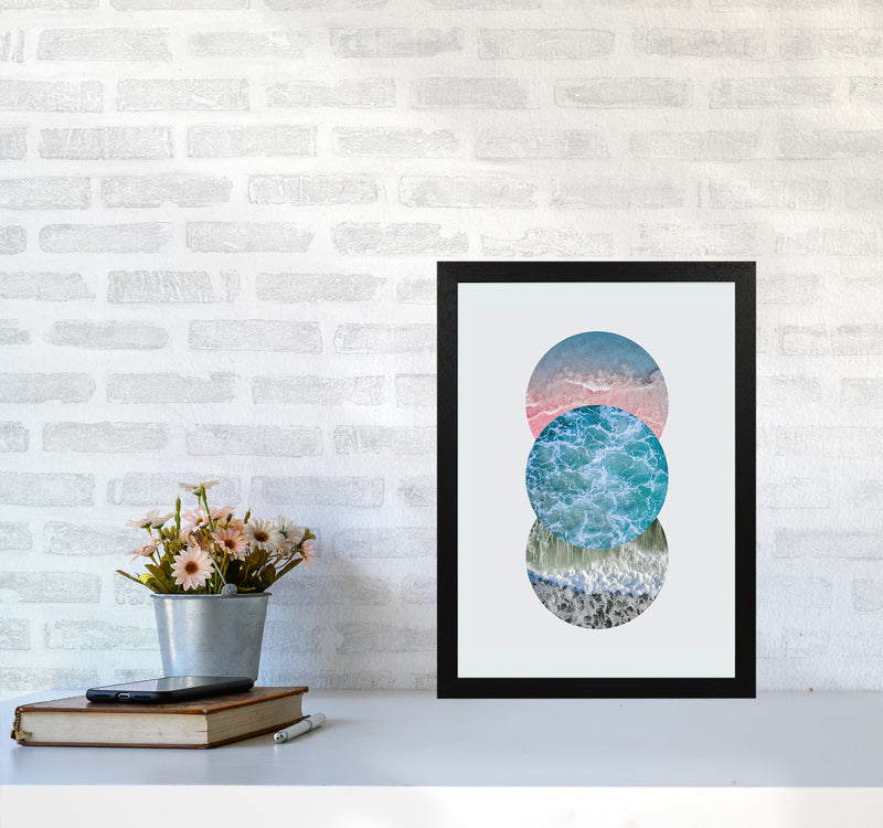 Ocean Circles Art Print by Seven Trees Design A3 White Frame