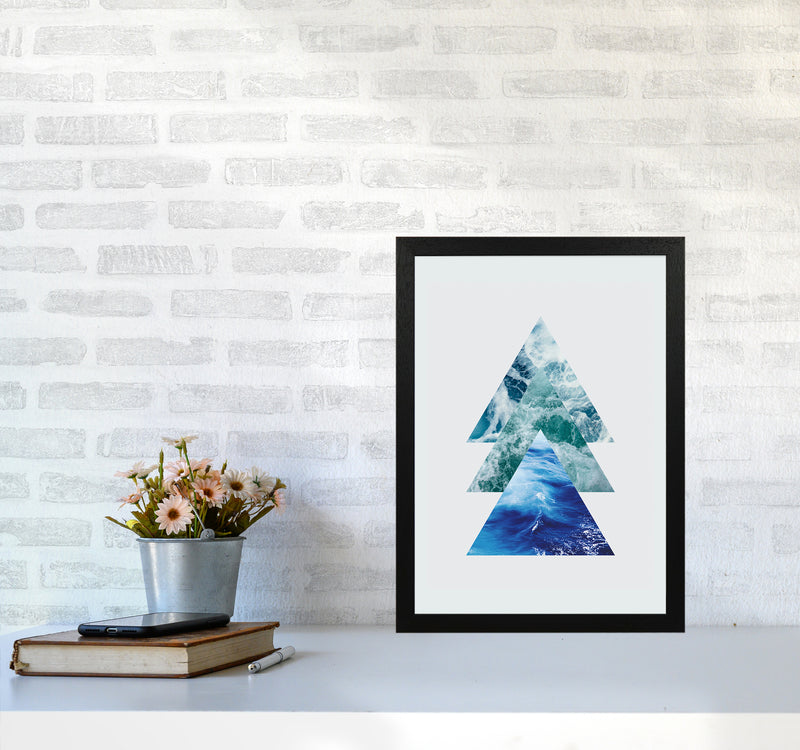 Ocean Triangles Art Print by Seven Trees Design A3 White Frame