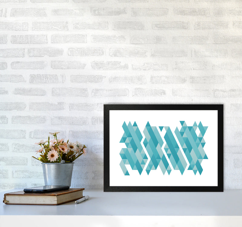 Pieces Of Mountains Abstract Art Print by Seven Trees Design A3 White Frame