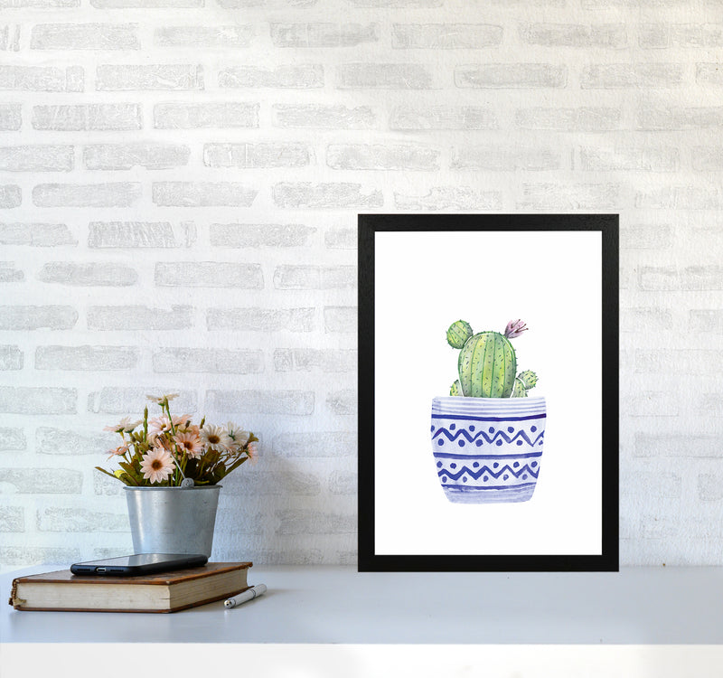The Blue Cacti Art Print by Seven Trees Design A3 White Frame