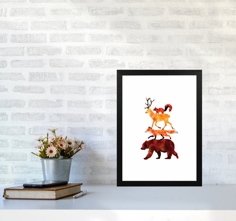 The Forest Friends Childrens Art Print by Seven Trees Design A3 White Frame