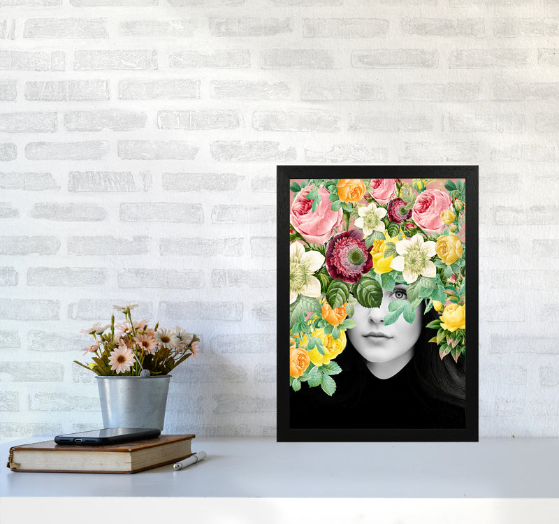 The Girl And The Flowers II Art Print by Seven Trees Design A3 White Frame