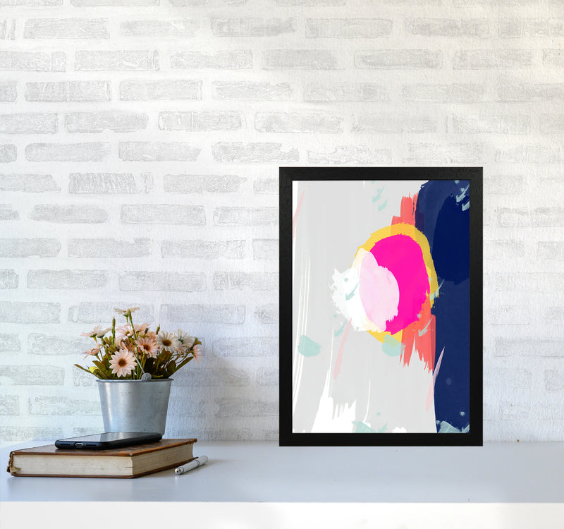 The Happy Paint Strokes Abstract Art Print by Seven Trees Design A3 White Frame