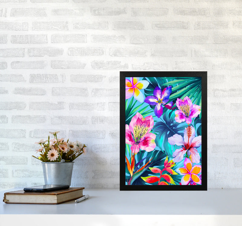 The Tropical Flowers Art Print by Seven Trees Design A3 White Frame