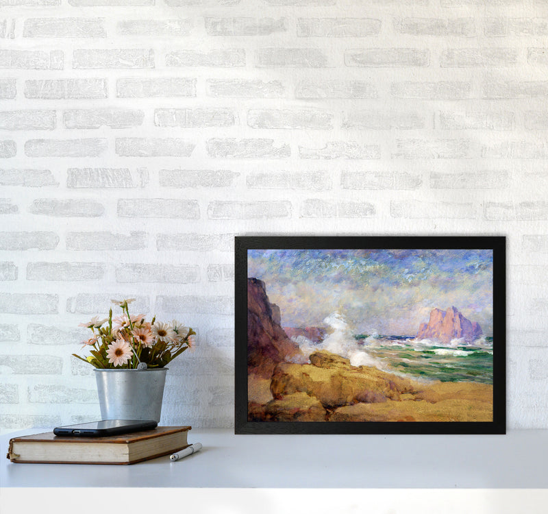 The Ocean and the Bay Painting Art Print by Seven Trees Design A3 White Frame