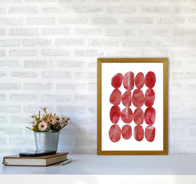 Watercolor Red Stones Art Print by Seven Trees Design A3 Print Only