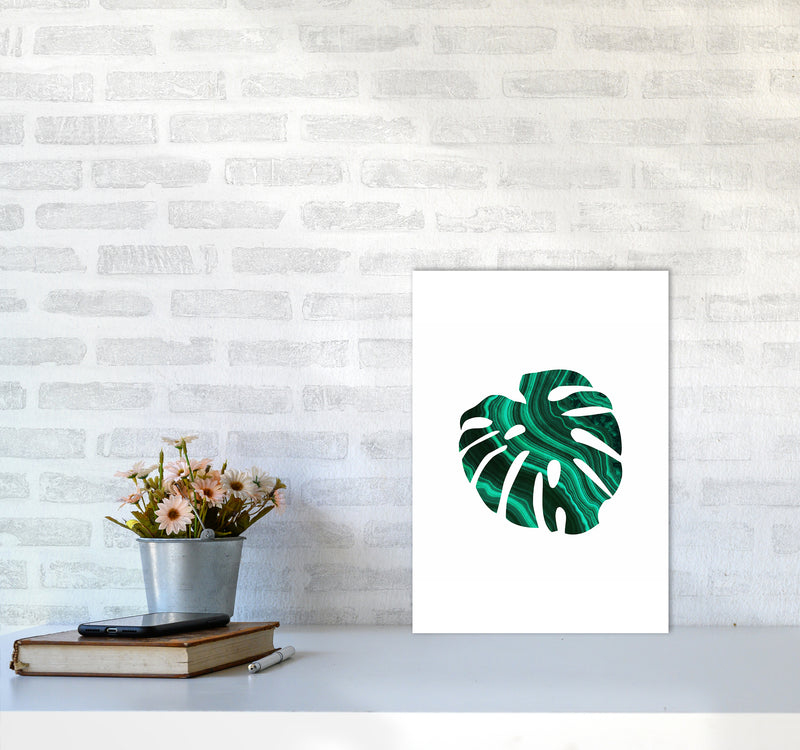 Green Marble Leaf I Art Print by Seven Trees Design A3 Black Frame