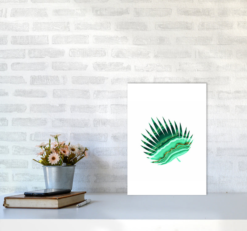 Green Marble Leaf II Art Print by Seven Trees Design A3 Black Frame