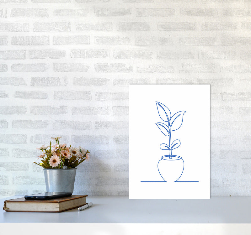 One Line Plant II Art Print by Seven Trees Design A3 Black Frame