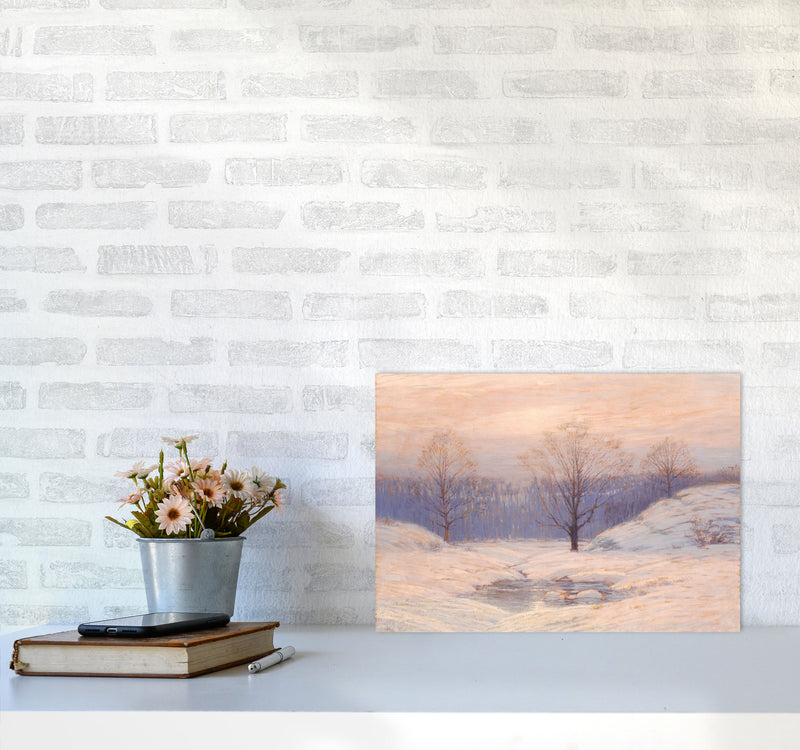 Snowy Sunset Art Print by Seven Trees Design A3 Black Frame