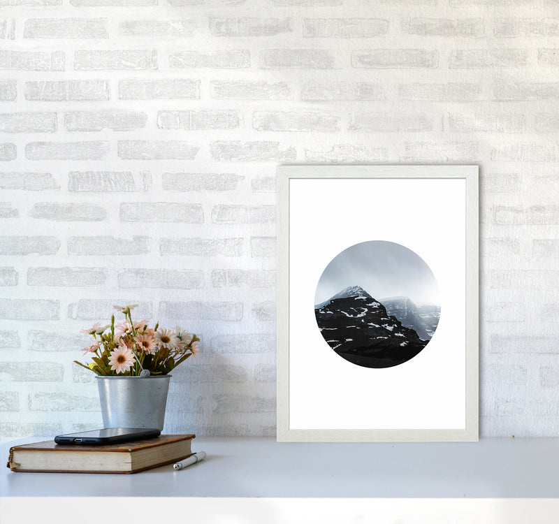 Snow Mountains Photography Art Print by Seven Trees Design A3 Oak Frame