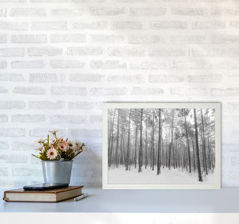 Let it snow forest Art Print by Seven Trees Design A3 Oak Frame