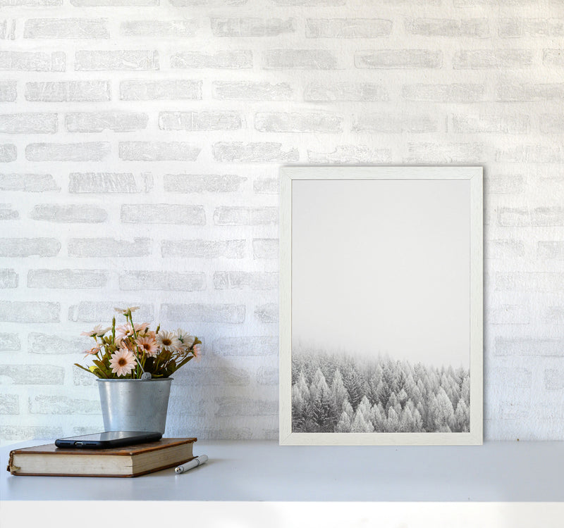 The White Forest Art Print by Seven Trees Design A3 Oak Frame
