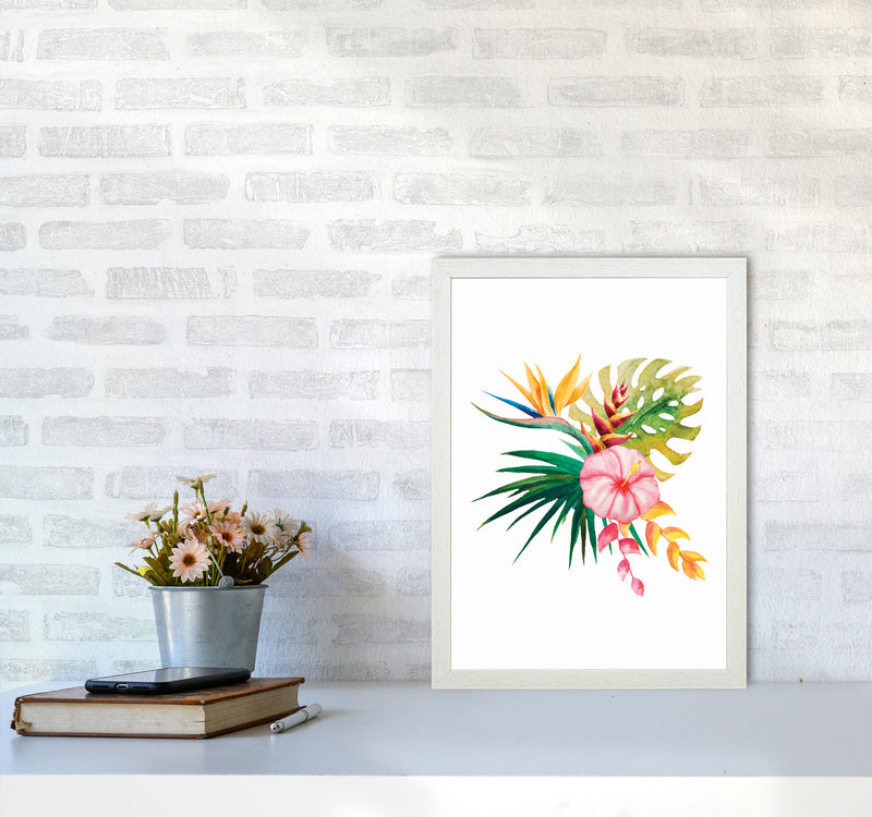 Tropical Flowers Art Print by Seven Trees Design A3 Oak Frame